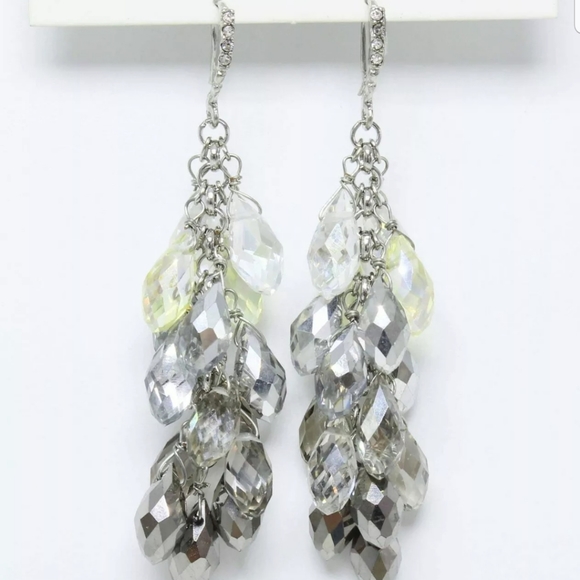 ANTHROPOLOGIE FACETED GLASS DROP EARRINGS